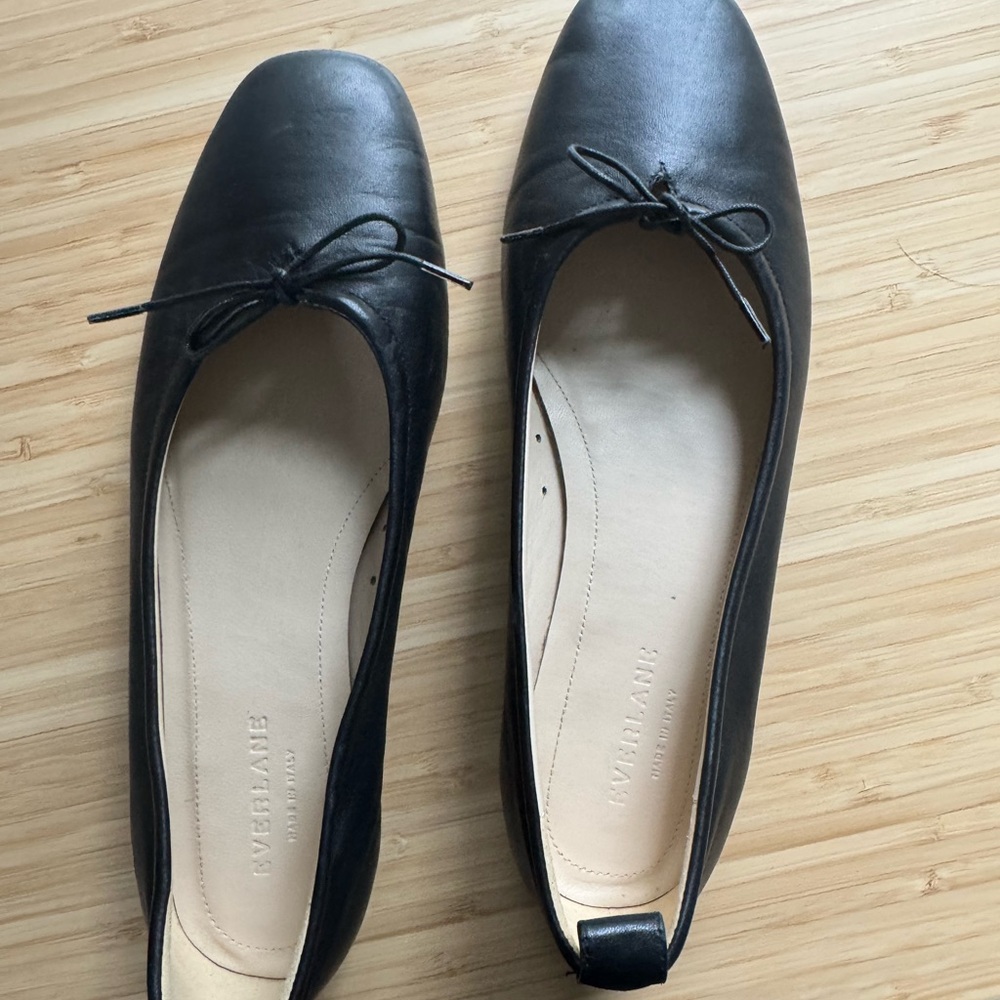 Everlane The Italian Leather Day Ballet Flats size 9 Women's Black